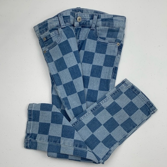 Girls There Abouts Straight Fit Checkered Pattern Jeans. Size 6X - Picture 9 of 10